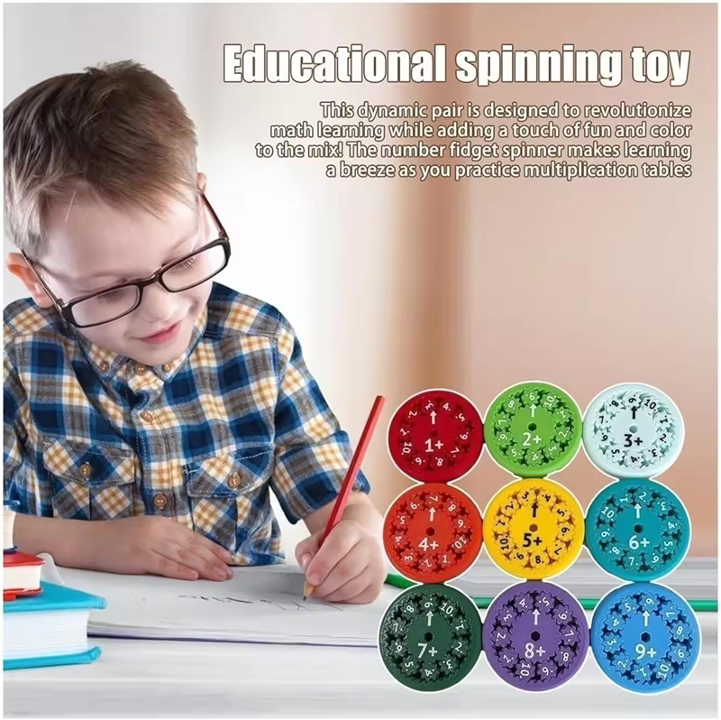 Math Fidget Spinner Multiplication Division Educational Game Toy