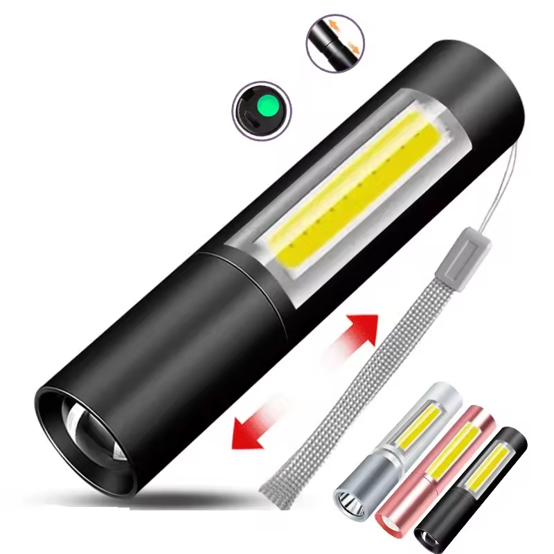 Mini Metal Camping Zoomable Flashlight