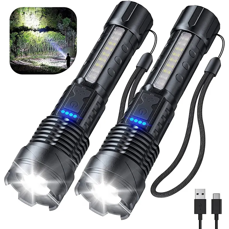 Rechargable High Light white Laser Camping flashlight