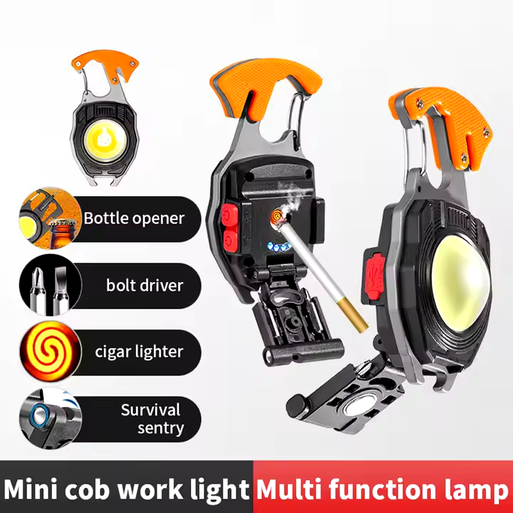6 IN 1 Multifunctional Mini Emergency Camping Keychain Light