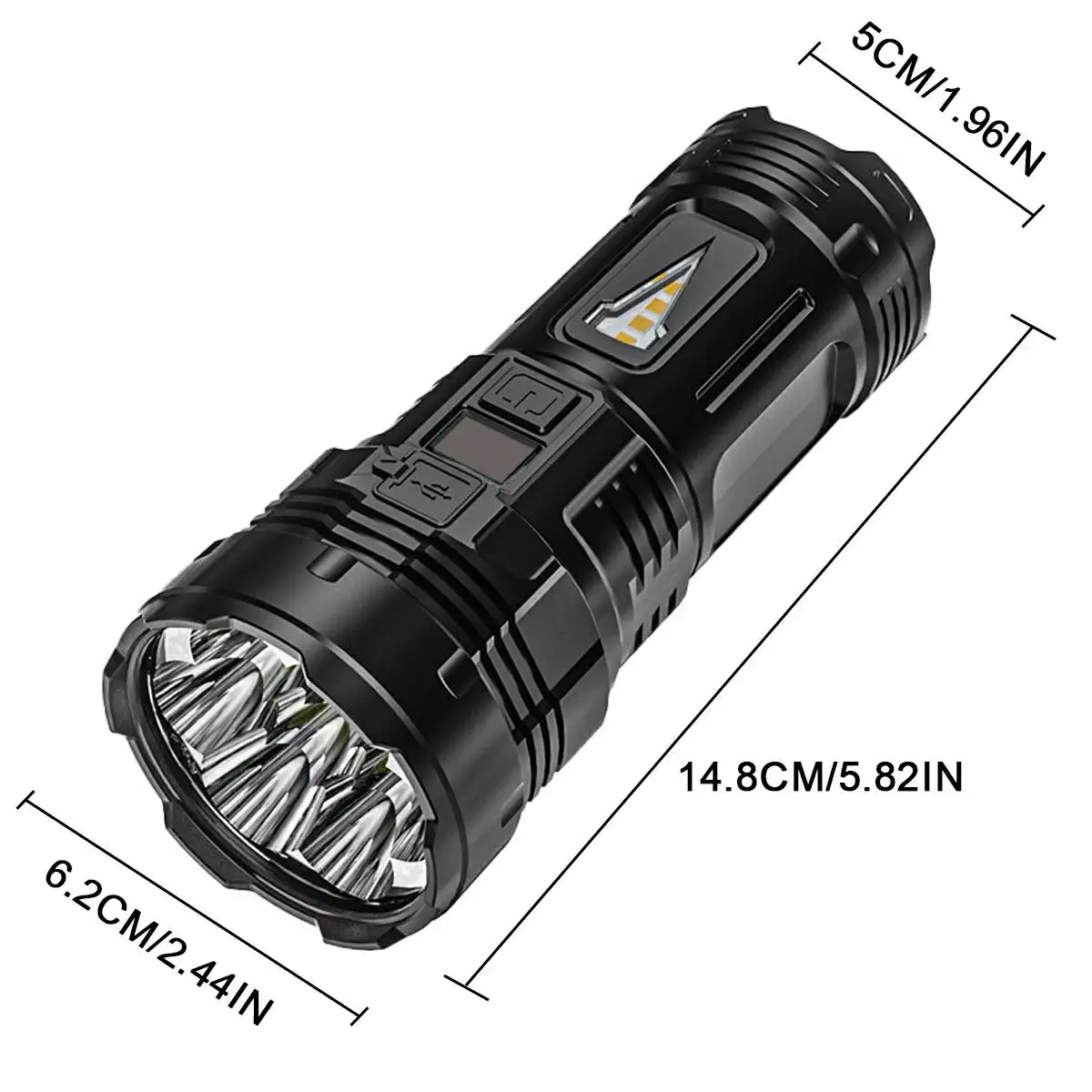Mini 2500LM LCD Display Emergency Flashlight