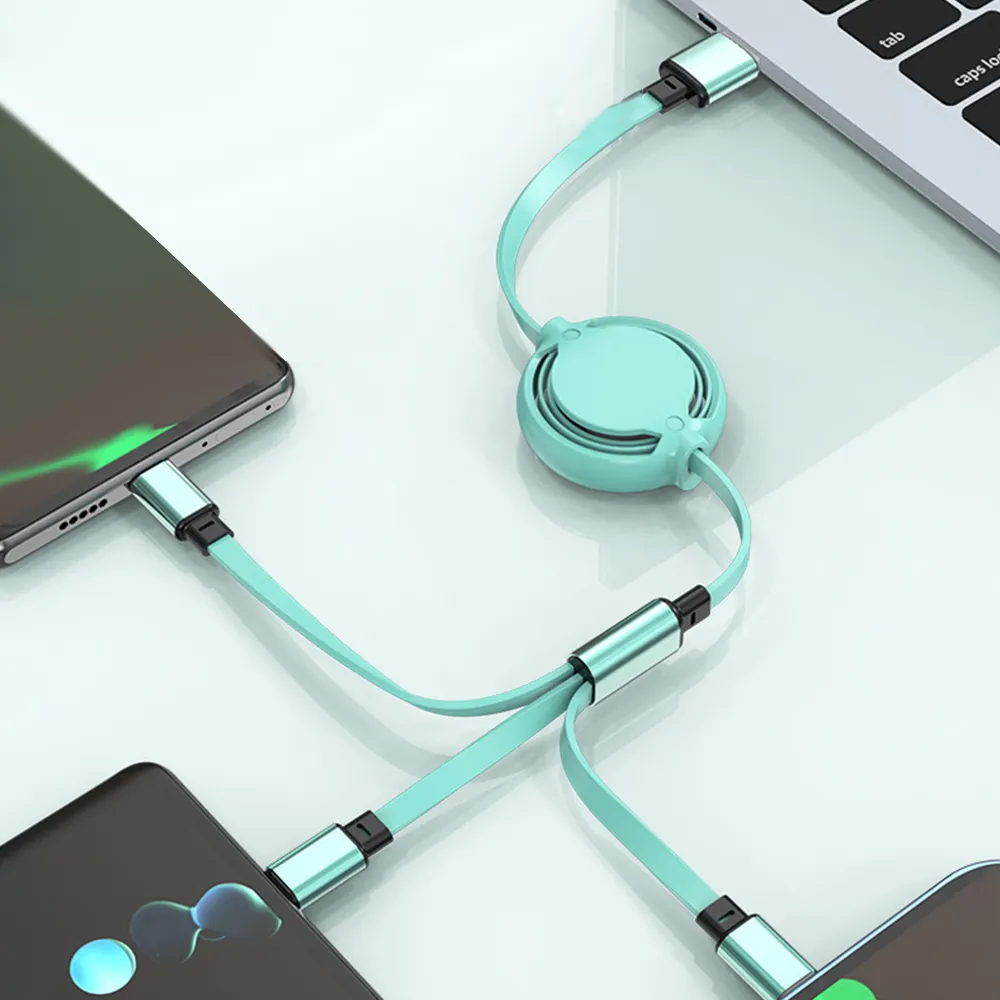 Retractable 3 in 1 Macaron telescopic Charging cable