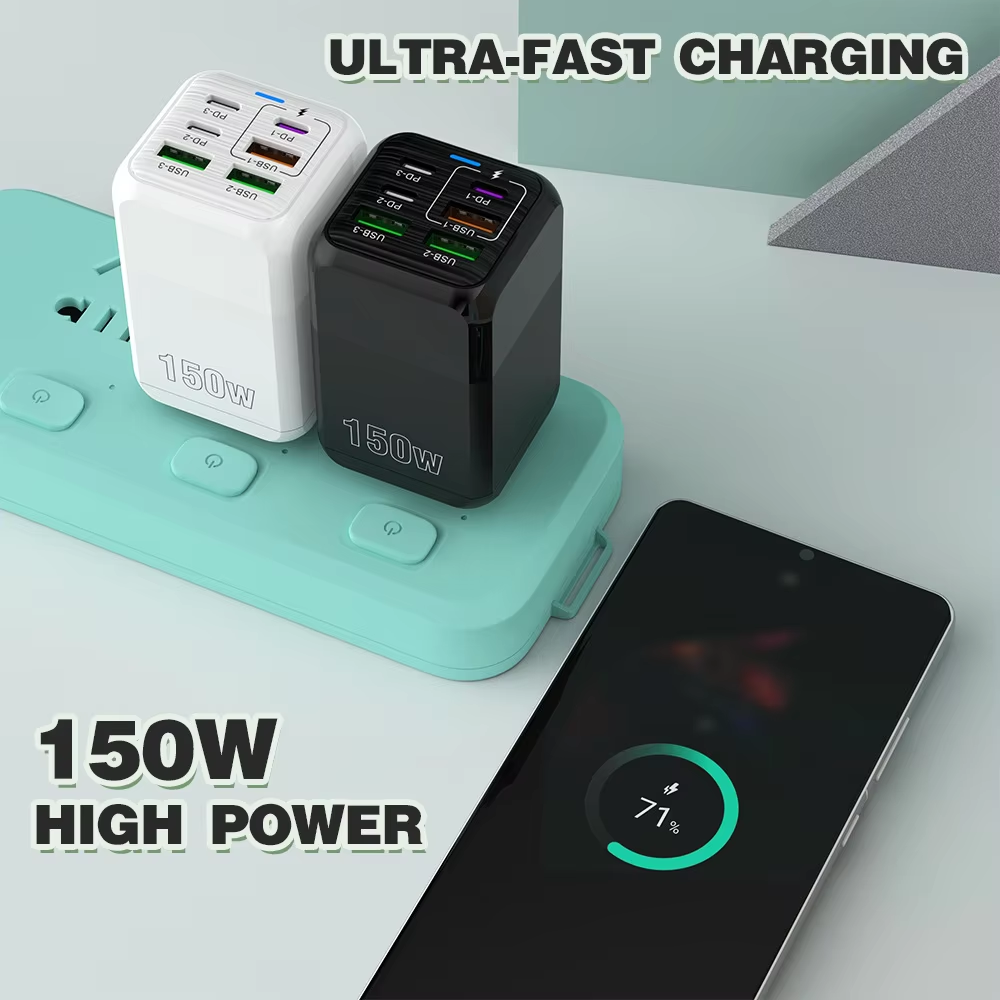6 IN 1 150W 3USB +3PD ports Fast charger